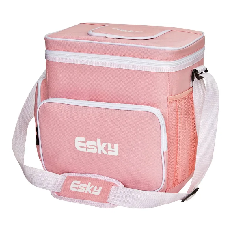 Pink Esky 30-can hybrid soft cooler bag with shoulder strap