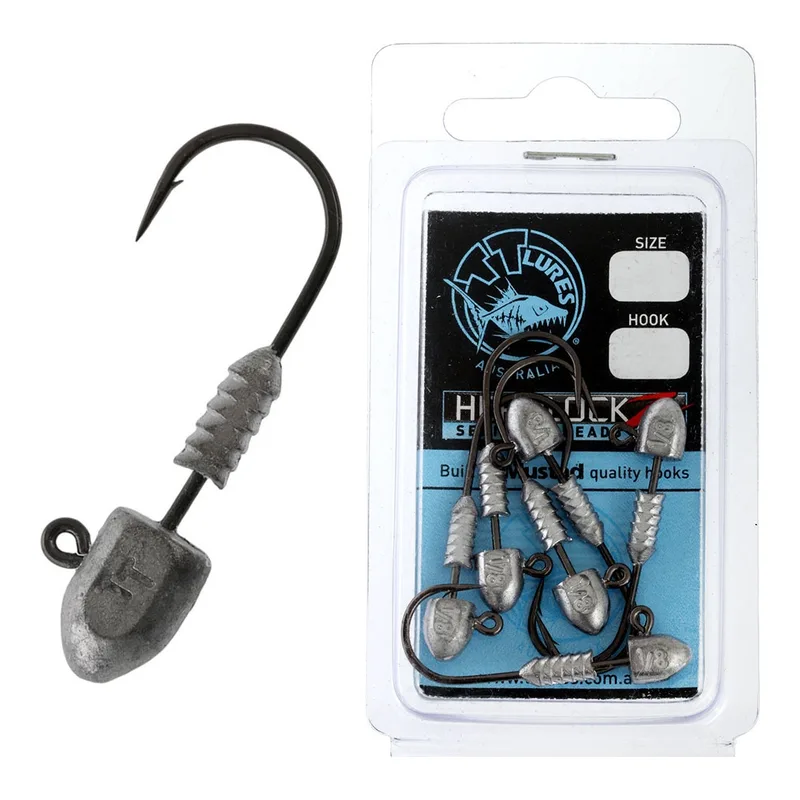 Two TT Lures HeadlockZ HD bullet jig heads and a card pack